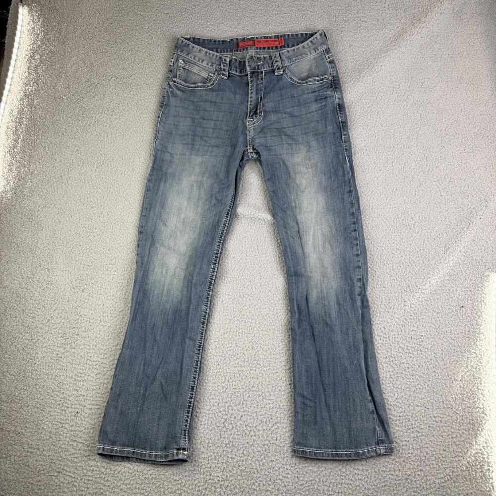 Rock & Roll Double Barrel Relaxed Straight Leg Cowboy Blue Denim Jeans 30x29